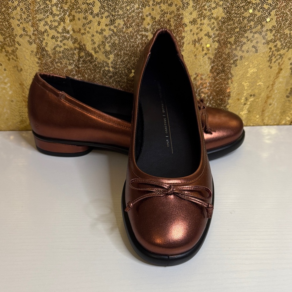 Ecco Sculpted LX Ballerina Flat In Bronze Metallic